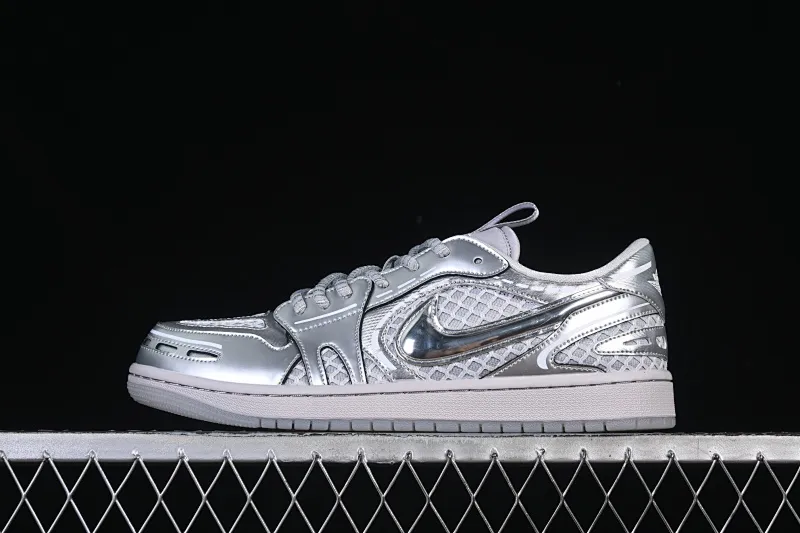 All categories Air Jordan Jordan series basketball shoes Air Jordan 1 Low Air Jordan 1 Low "MM V3" AJ1 Joe 1 liquid silver low-top cultural and casual sneakers HQ2186-002